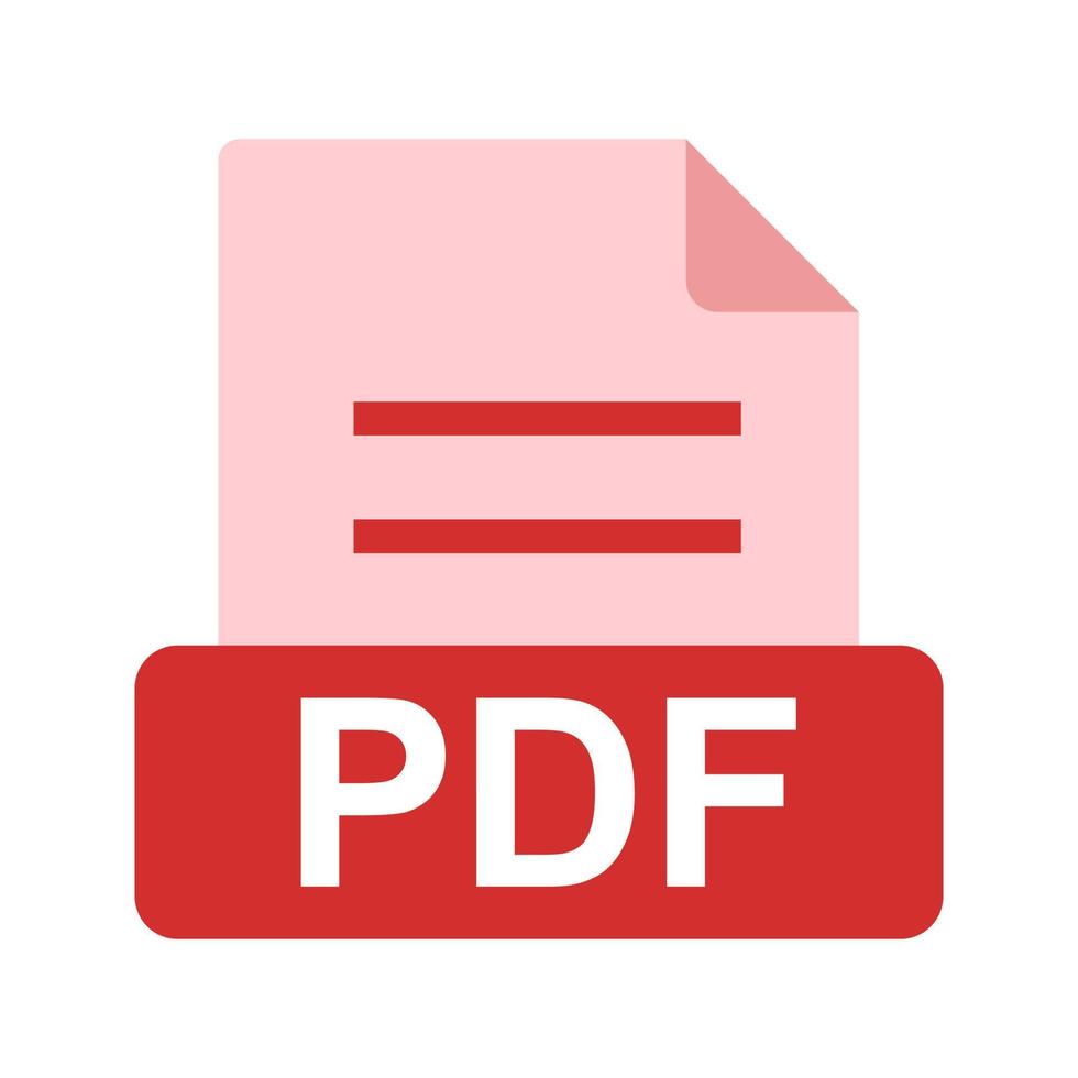 pdf icono multicolor plano vector