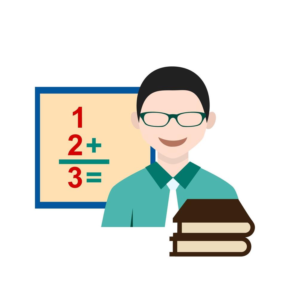 Teacher Male Flat Multicolor Icon vector