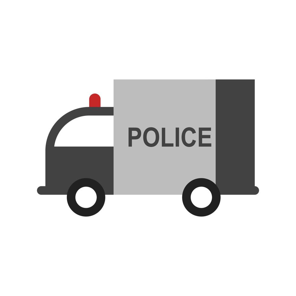 Police Van Flat Multicolor Icon vector