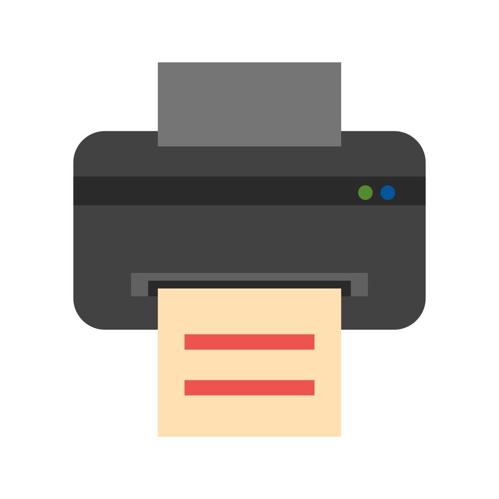 Impresora plana icono multicolor vector