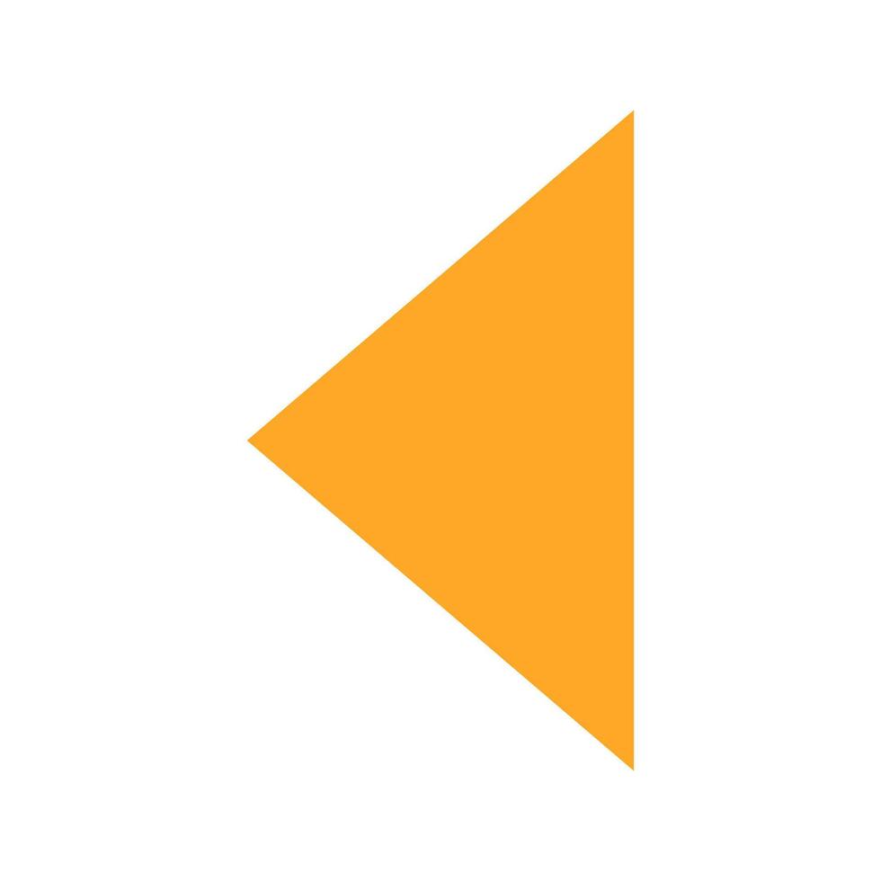 Triangle Arrow Left Flat Multicolor Icon vector