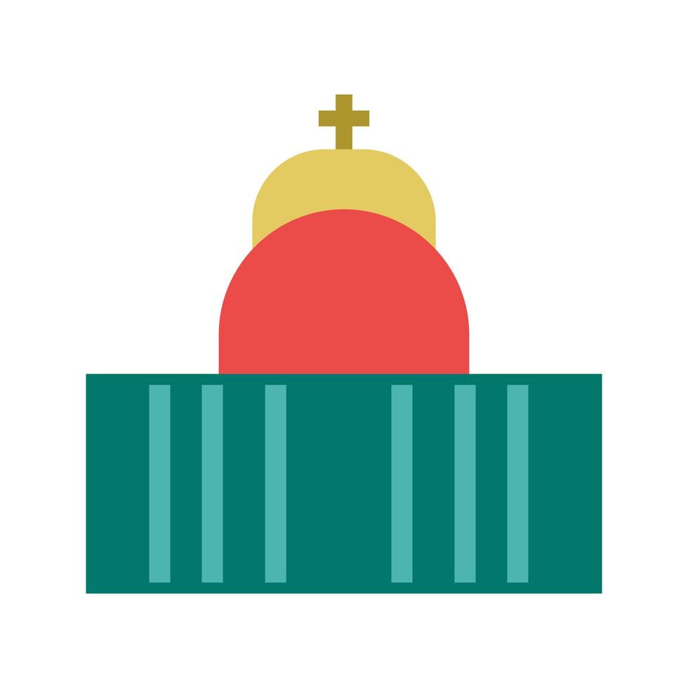 Catedral icono multicolor plana vector