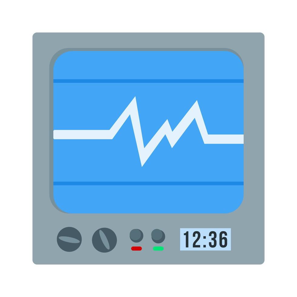 monitor de ecg icono multicolor plano vector