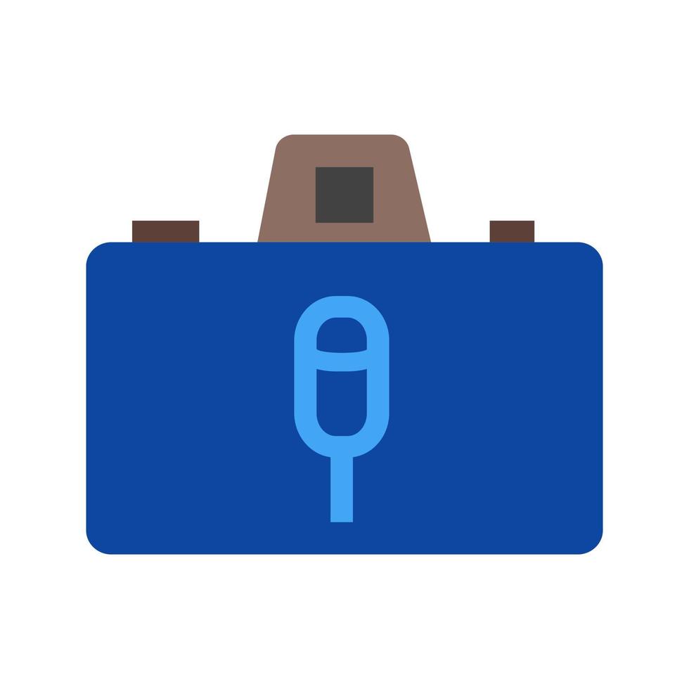 Perm Camera Mic Flat Multicolor Icon vector