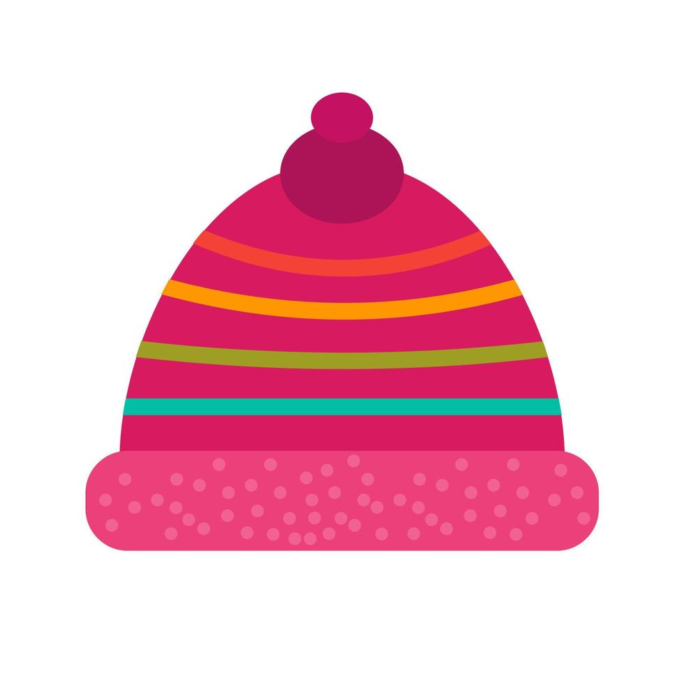 Christmas Cap Flat Multicolor Icon vector