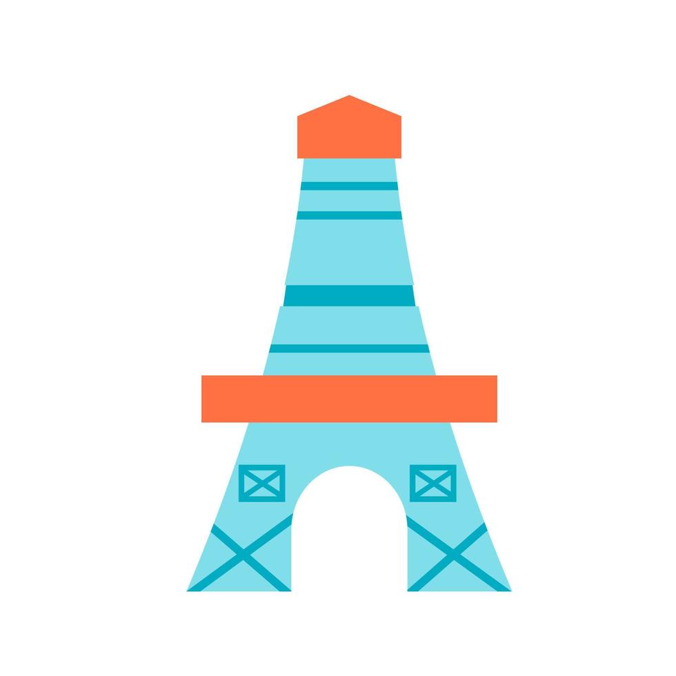 icono multicolor plano de la torre eifel vector
