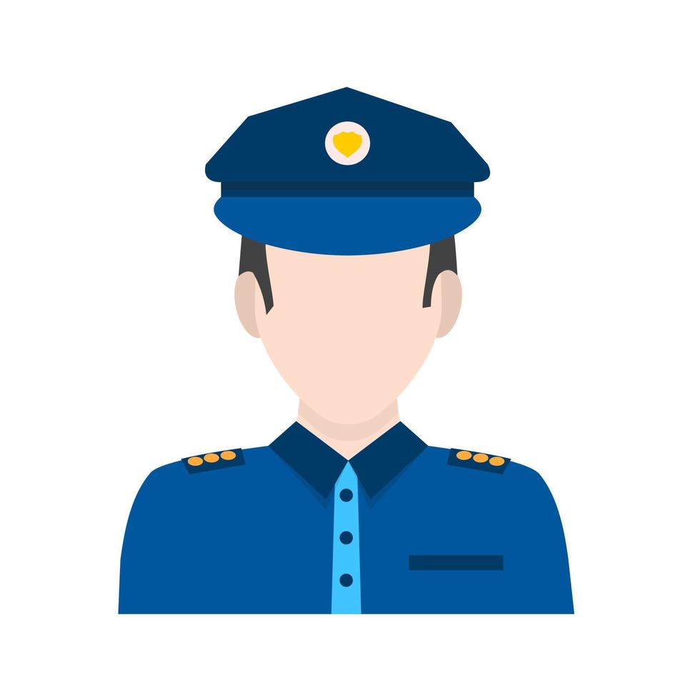Police Man Flat Multicolor Icon vector