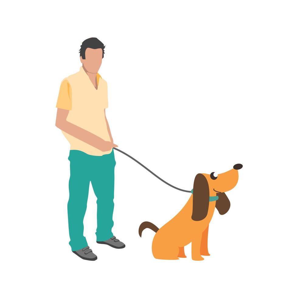 Walking dog Flat Multicolor Icon vector