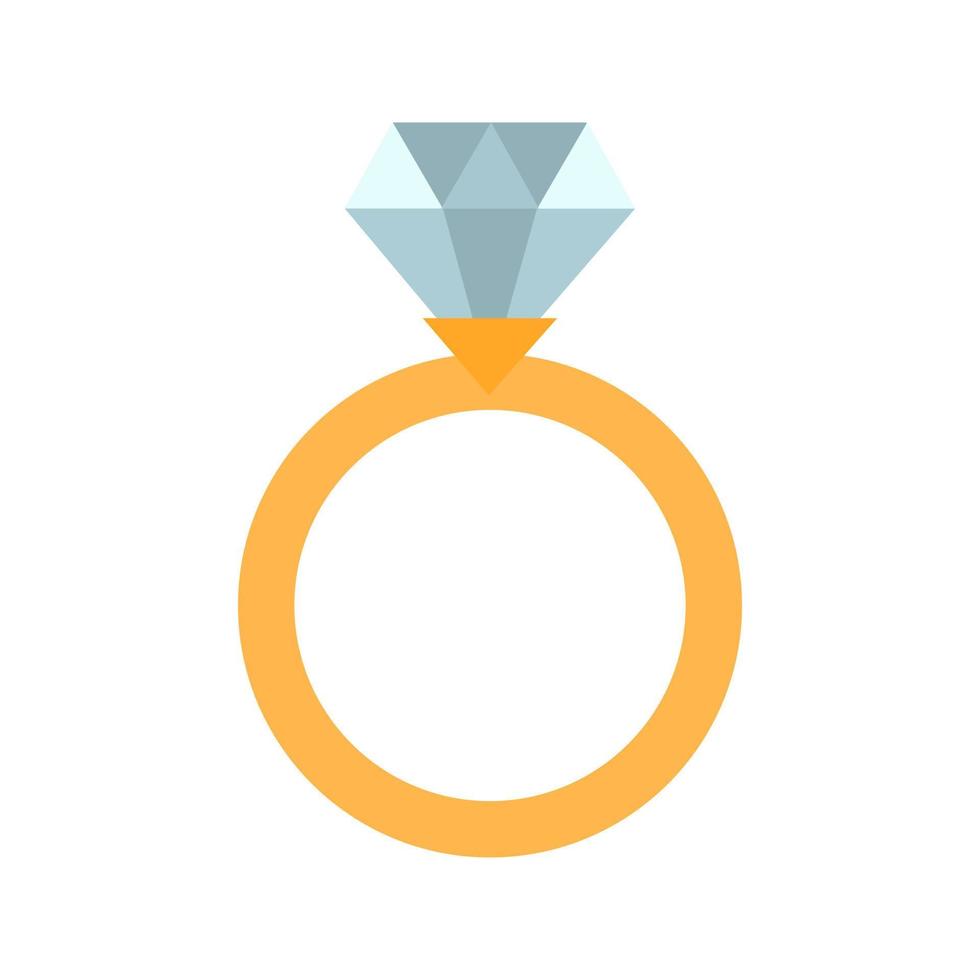 Diamond ring Flat Multicolor Icon vector