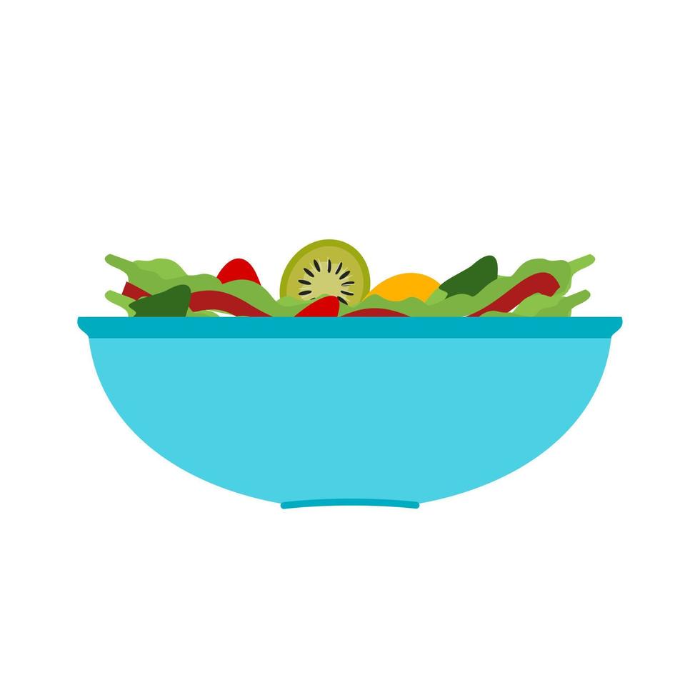 ensaladera plana icono multicolor vector