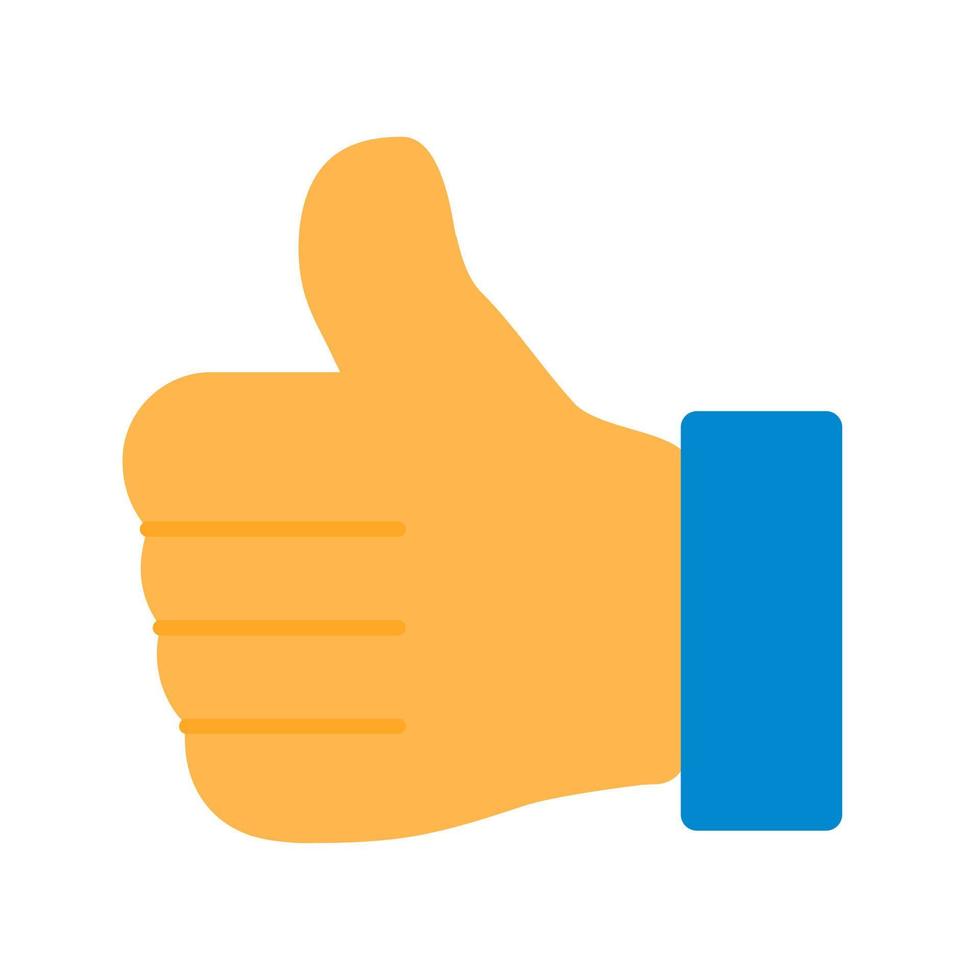 Thumbs Up Flat Multicolor Icon vector