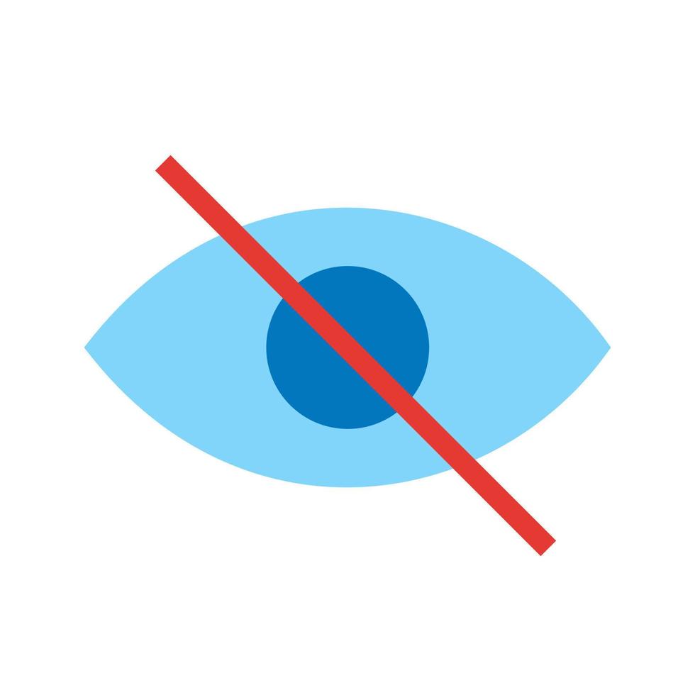 Visibility Off Flat Multicolor Icon vector