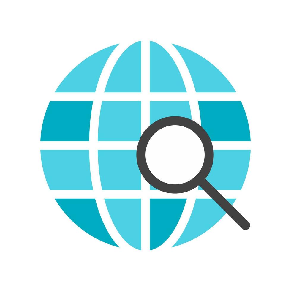 Global Search Flat Multicolor Icon vector