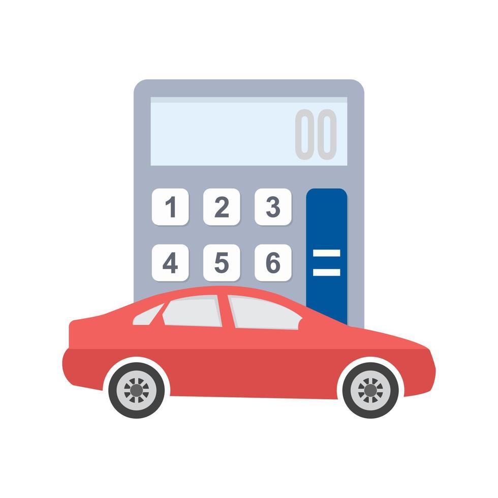 Auto Loan Calculator Flat Multicolor Icon vector