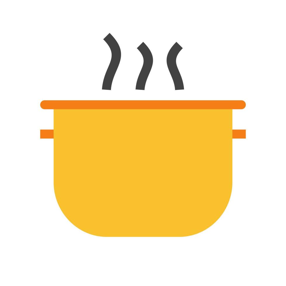 Cooking Pot Flat Multicolor Icon vector