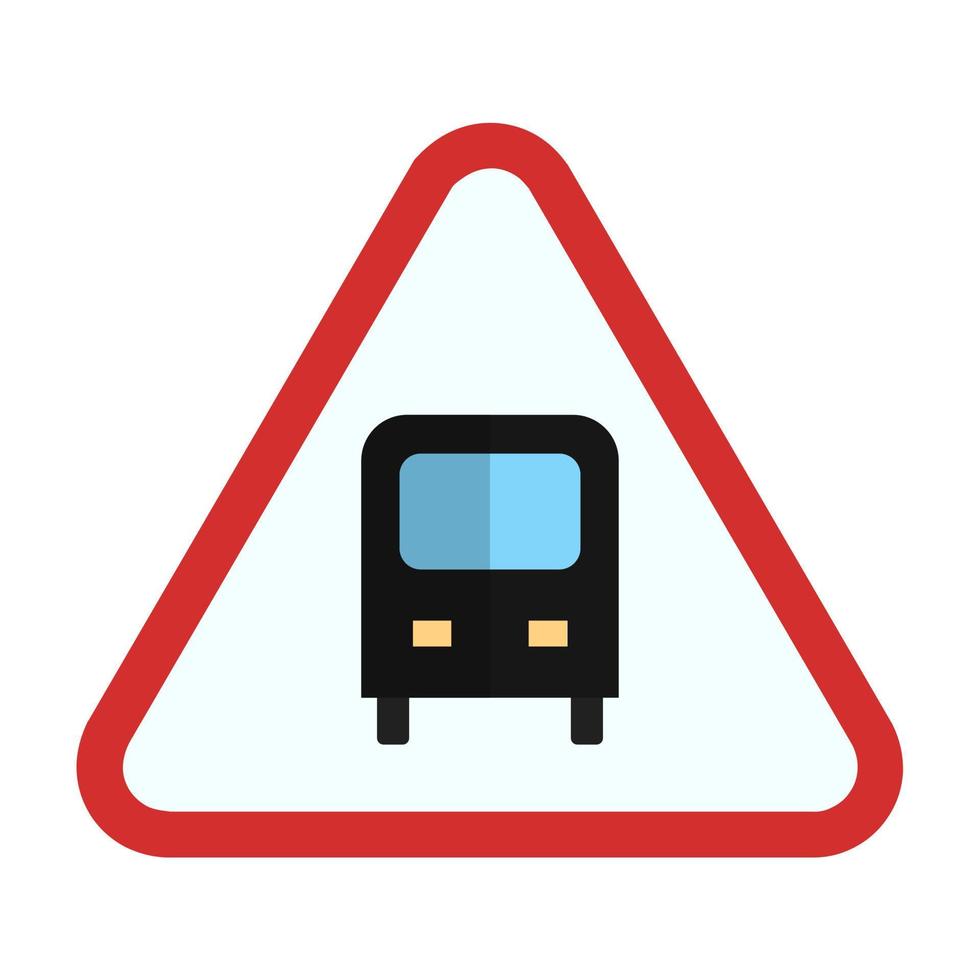 Bus Stop sign Flat Multicolor Icon vector