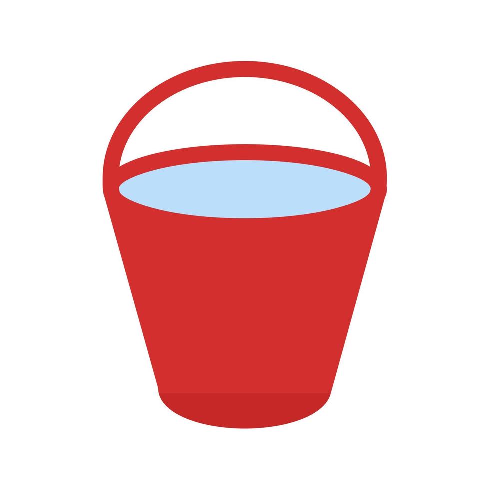 Water Bucket Flat Multicolor Icon vector