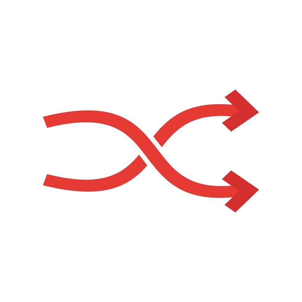 Shuffle II Flat Multicolor Icon vector