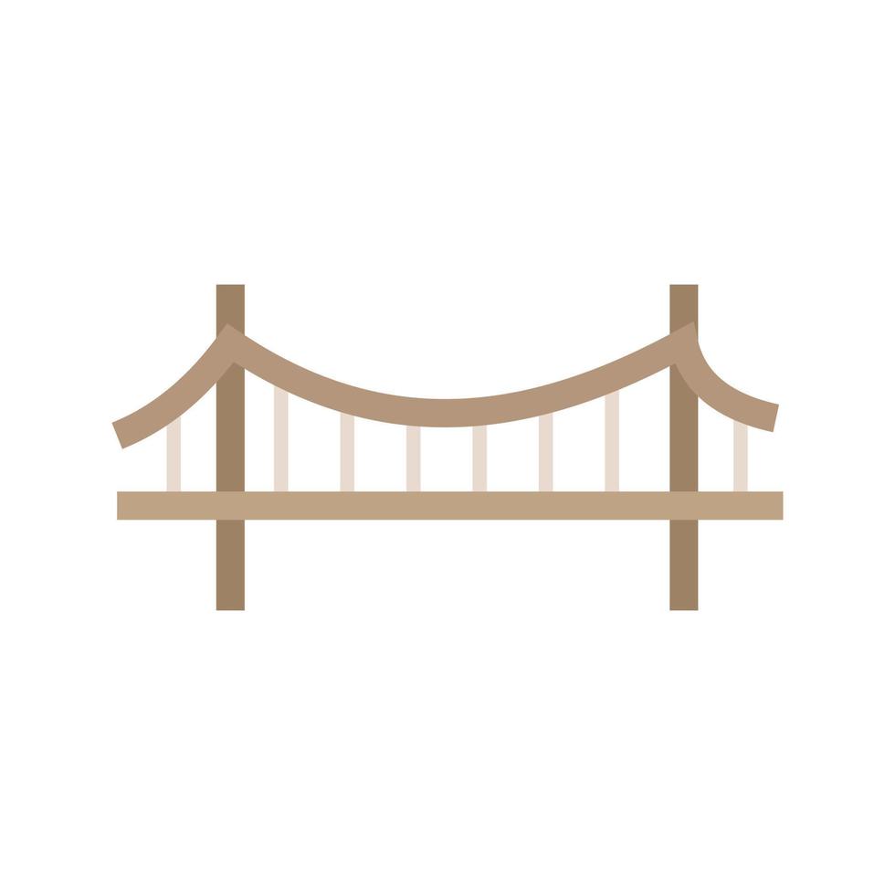 Bridge Flat Multicolor Icon vector