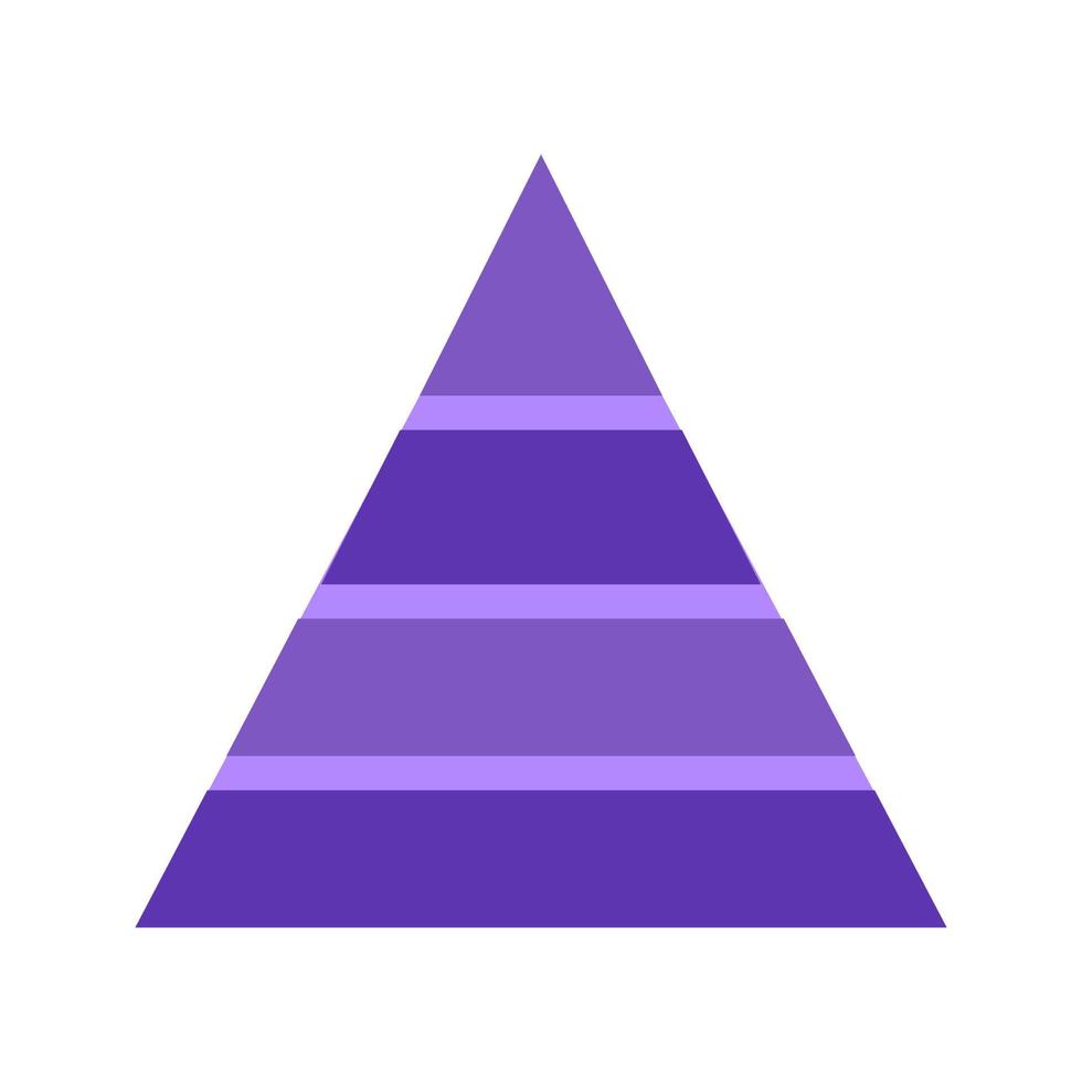 Pyramid Graph Flat Multicolor Icon vector