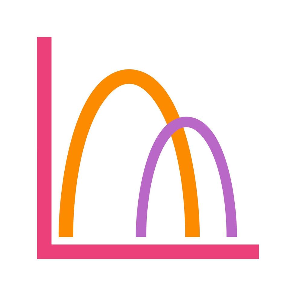 gráfico en forma de campana icono multicolor plano vector