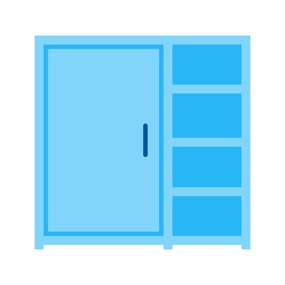 Cupboard with Shelves Flat Multicolor Icon vector