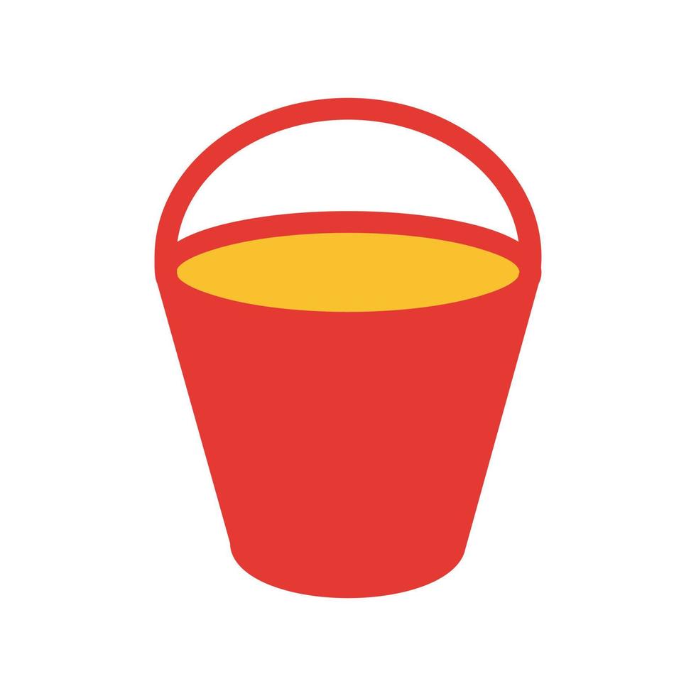 Sand bucket Flat Multicolor Icon vector