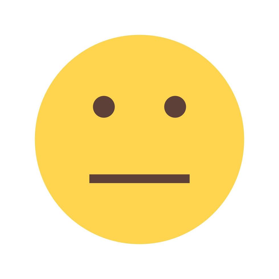 Straight Face Flat Multicolor Icon vector