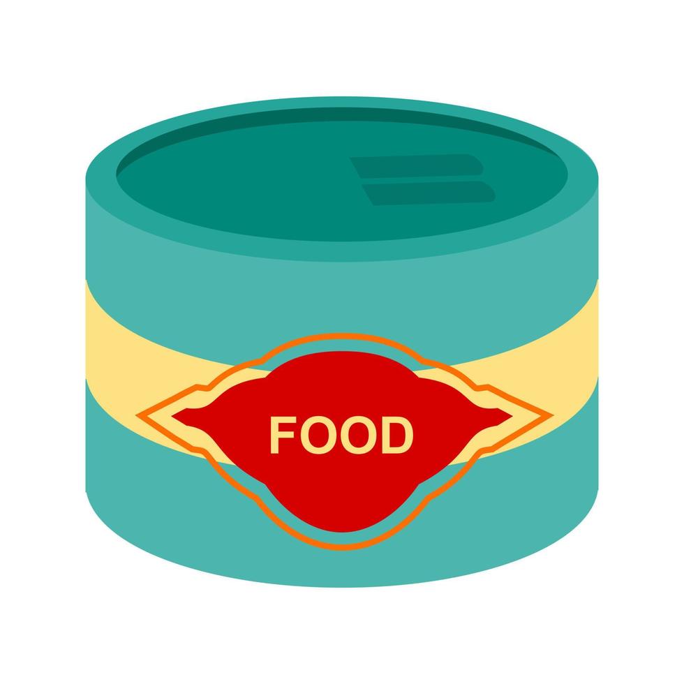 Canned Food Flat Multicolor Icon vector