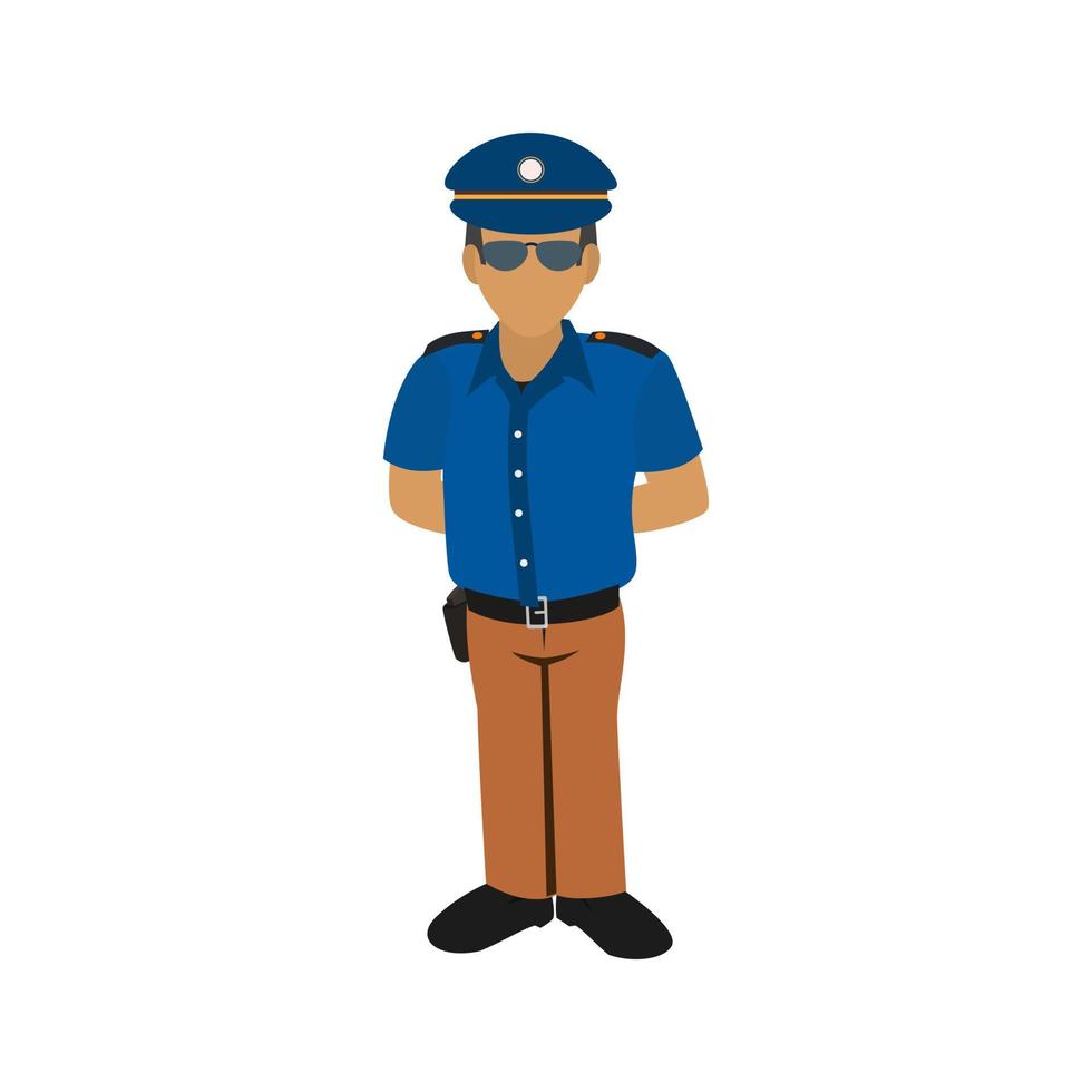 Security Guard Flat Multicolor Icon vector