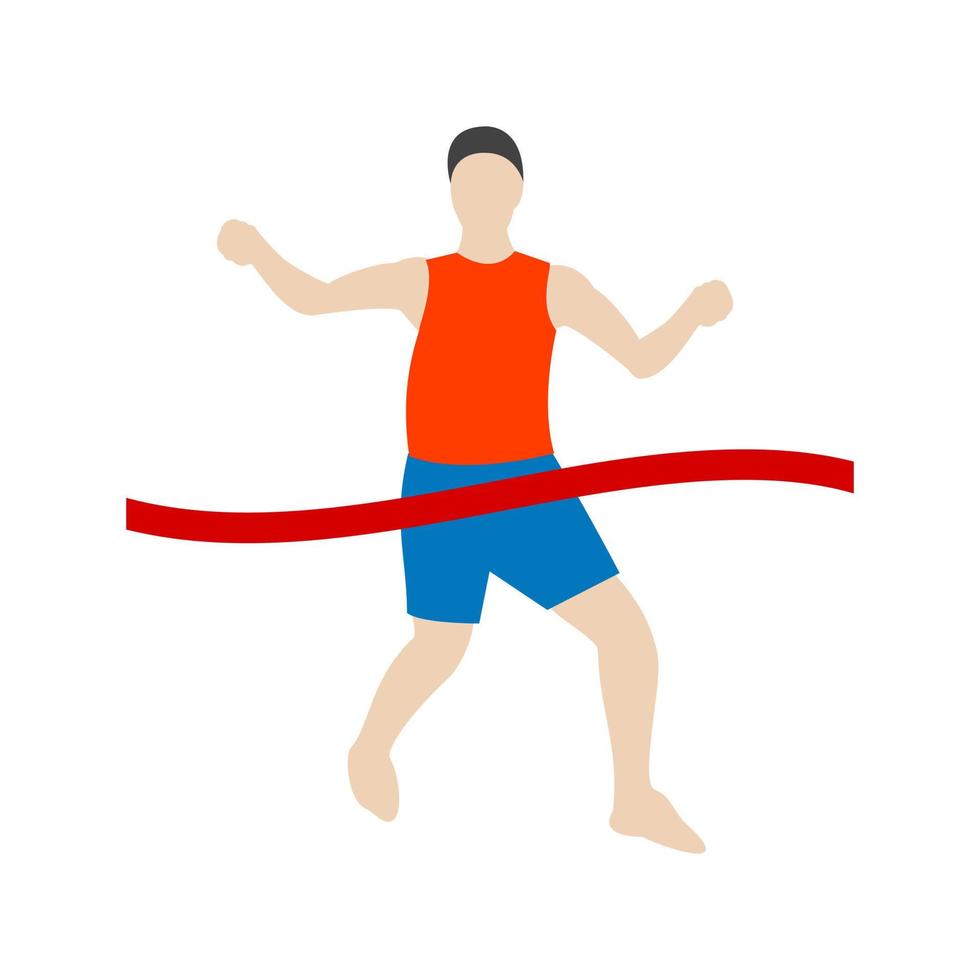 Race Finish Flat Multicolor Icon vector