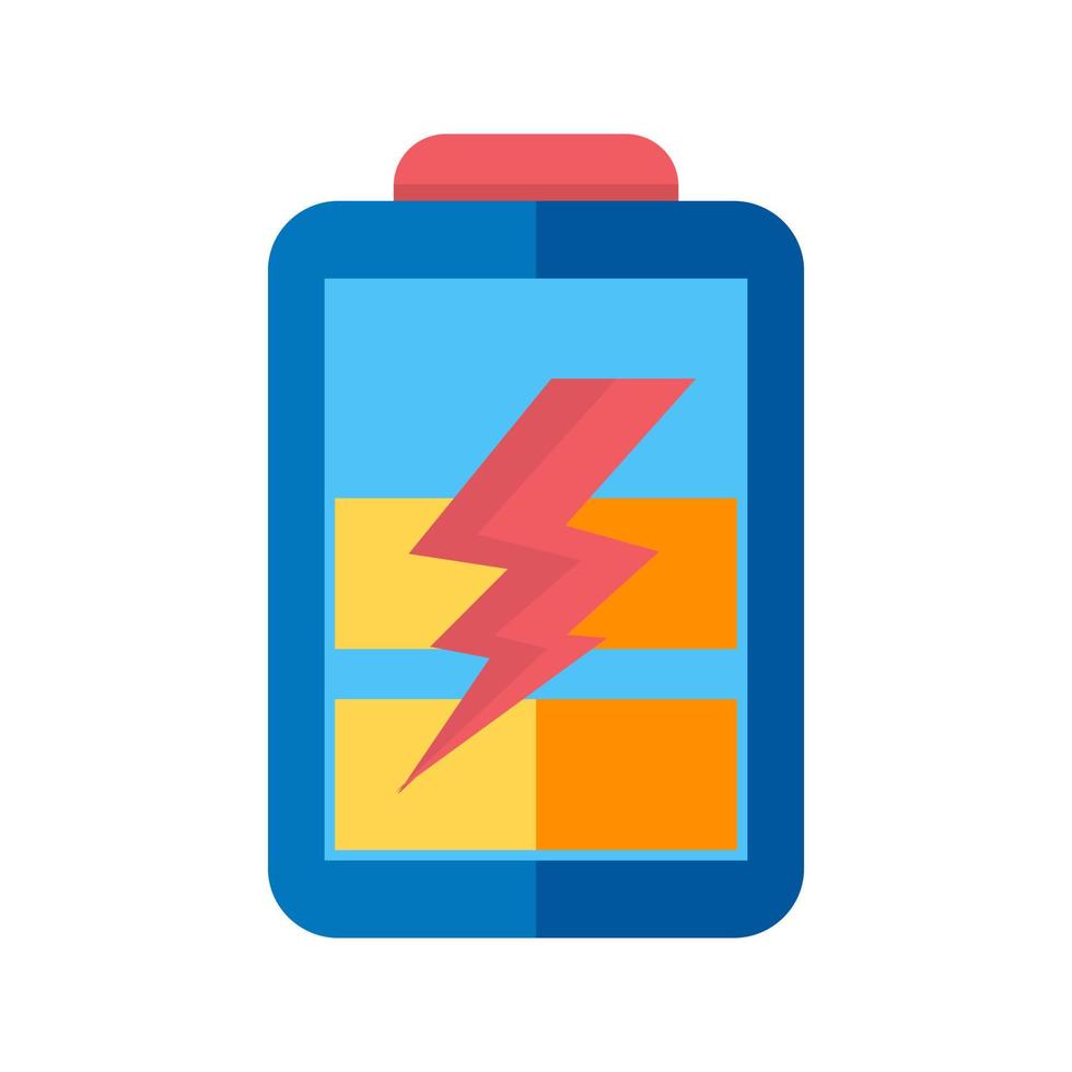 Charging Battery Flat Multicolor Icon vector