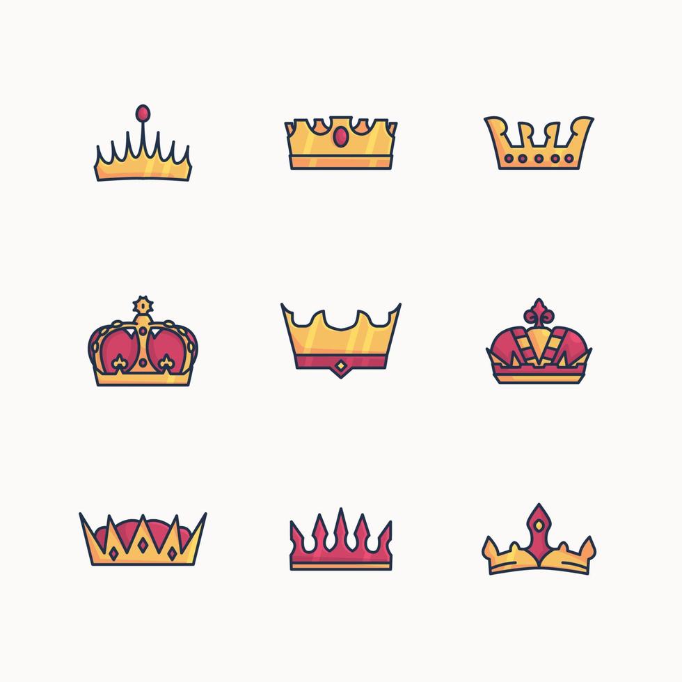 Crown Icon Collection vector