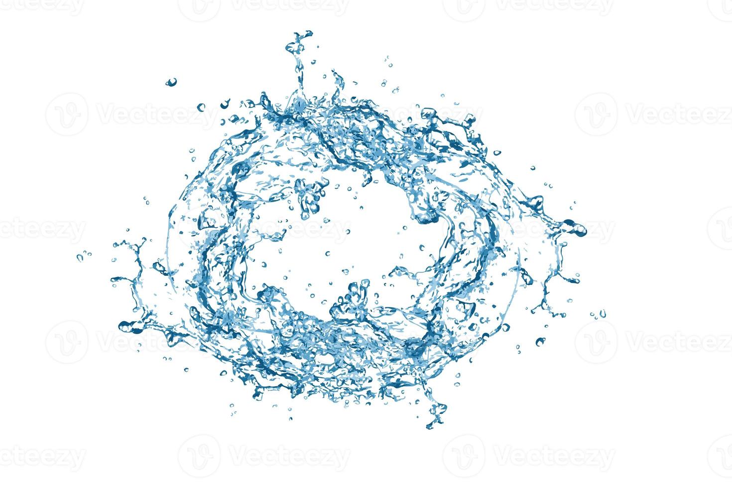 Blue water splash isolated on white background. Water drop. photo