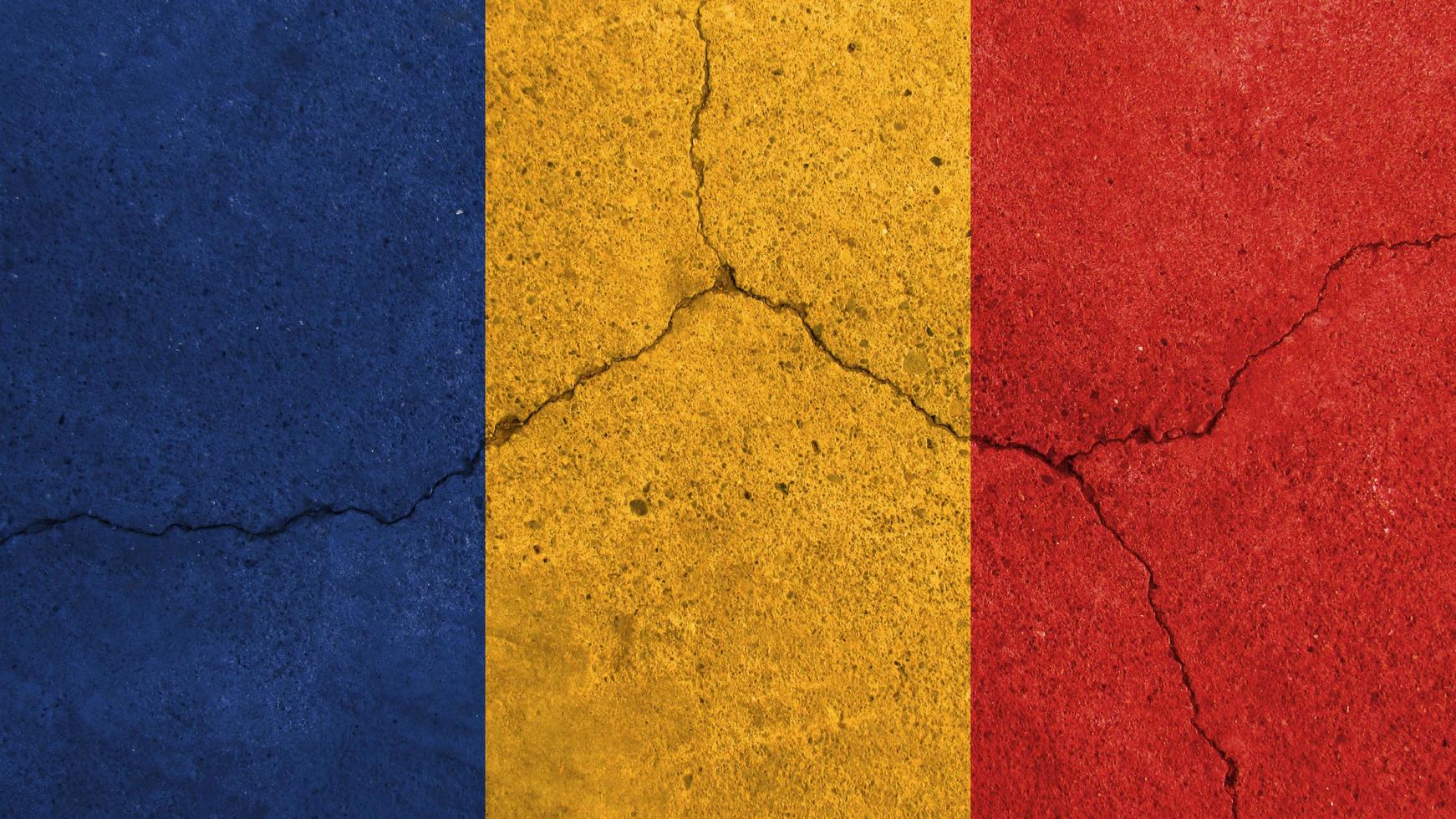 Moldova flag. Moldova flag on cracked cement wall photo