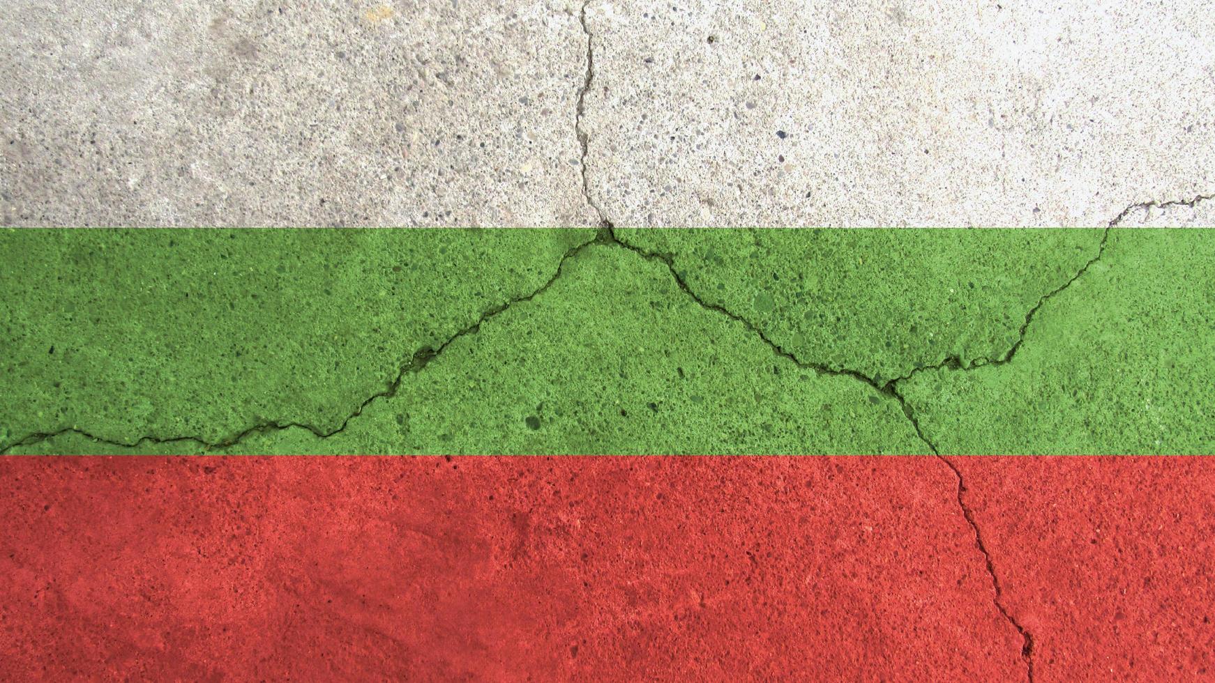 Bulgaria flag. Bulgaria flag on cracked concrete wall photo