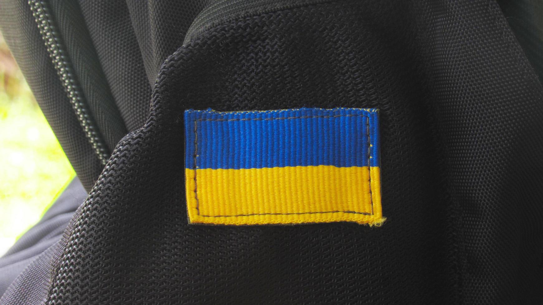 Ukraine flag on backpack photo