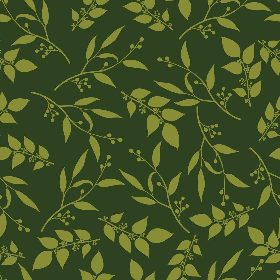 Beautiful leaves seamless pattern design. Vector hand-drawn leaves seamless pattern. Abstract trendy nature background. Pattern for wrapping paper, fabric, textile and prints.