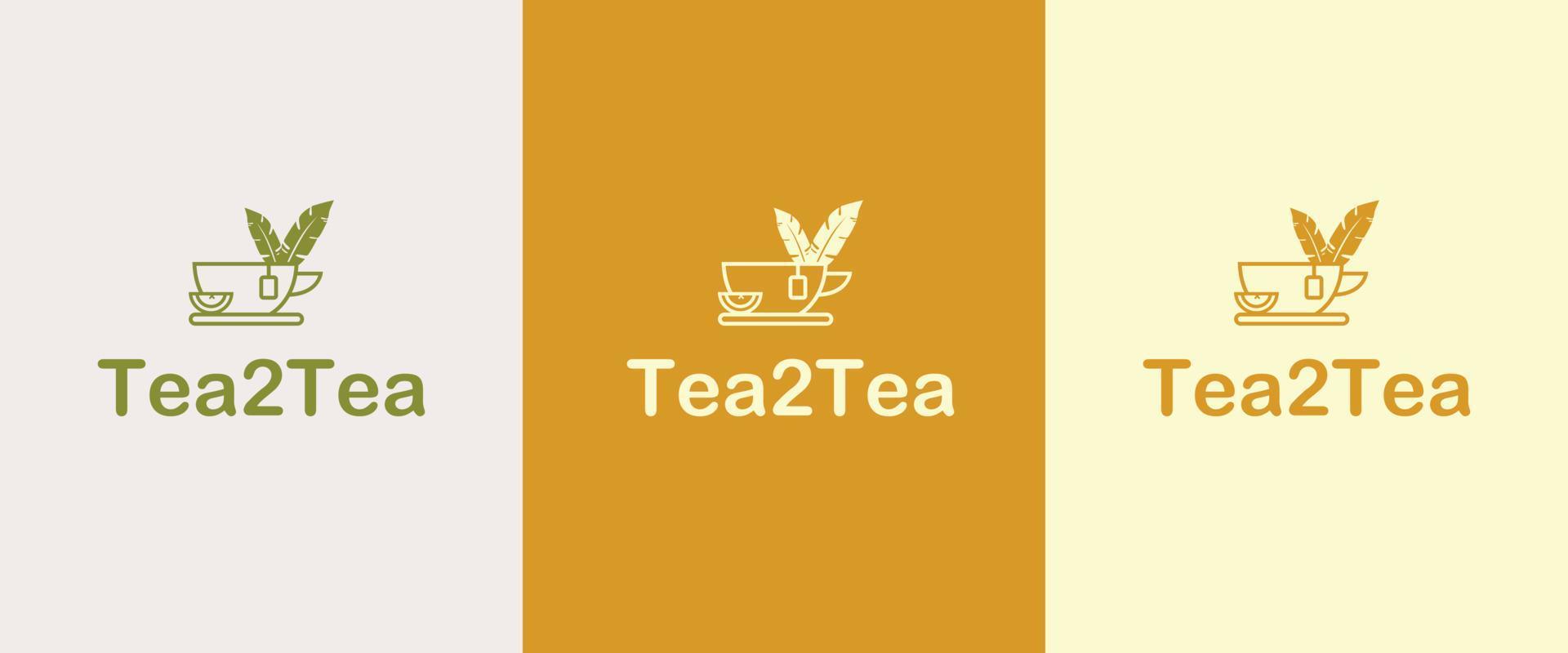 Tea cup Logo Template vector icon design. Tea Element and Coffee Accessories Illustration can be used as Logo or Icon in premium quality. Tea 2 Tea logo design.
