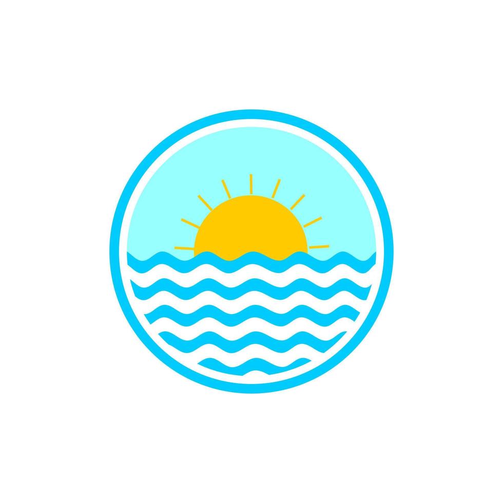 inspiración en el logotipo de la naturaleza abstracta, con diseño de sol en el agua. vector