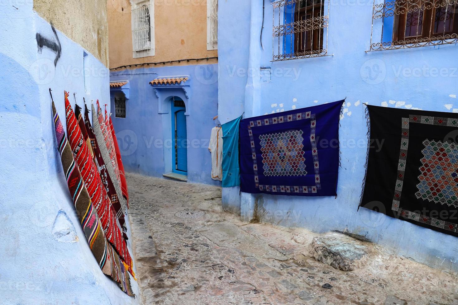 Street in Chefchaouen, Morocco photo
