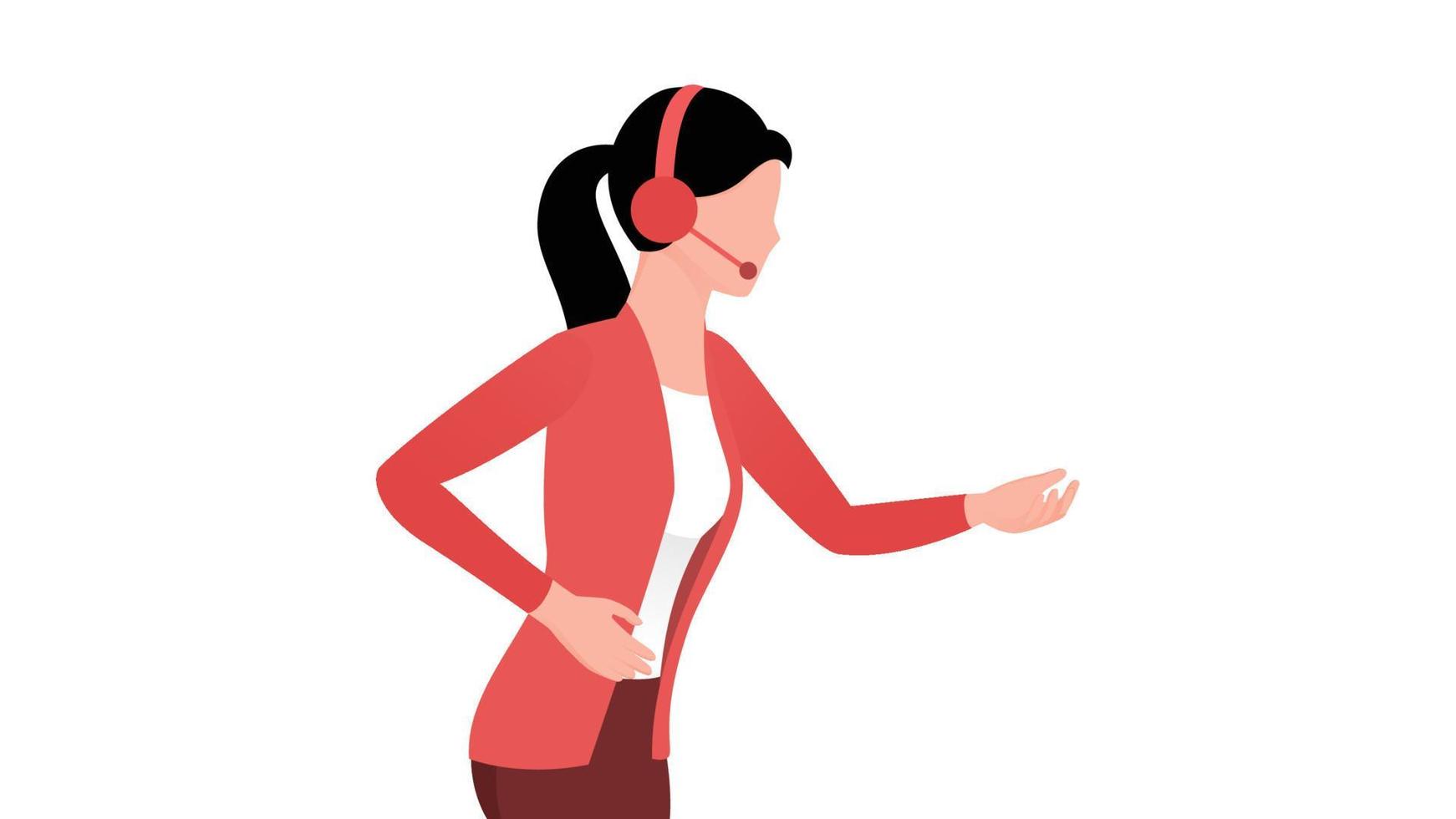 customer support executive flat character vector illustration