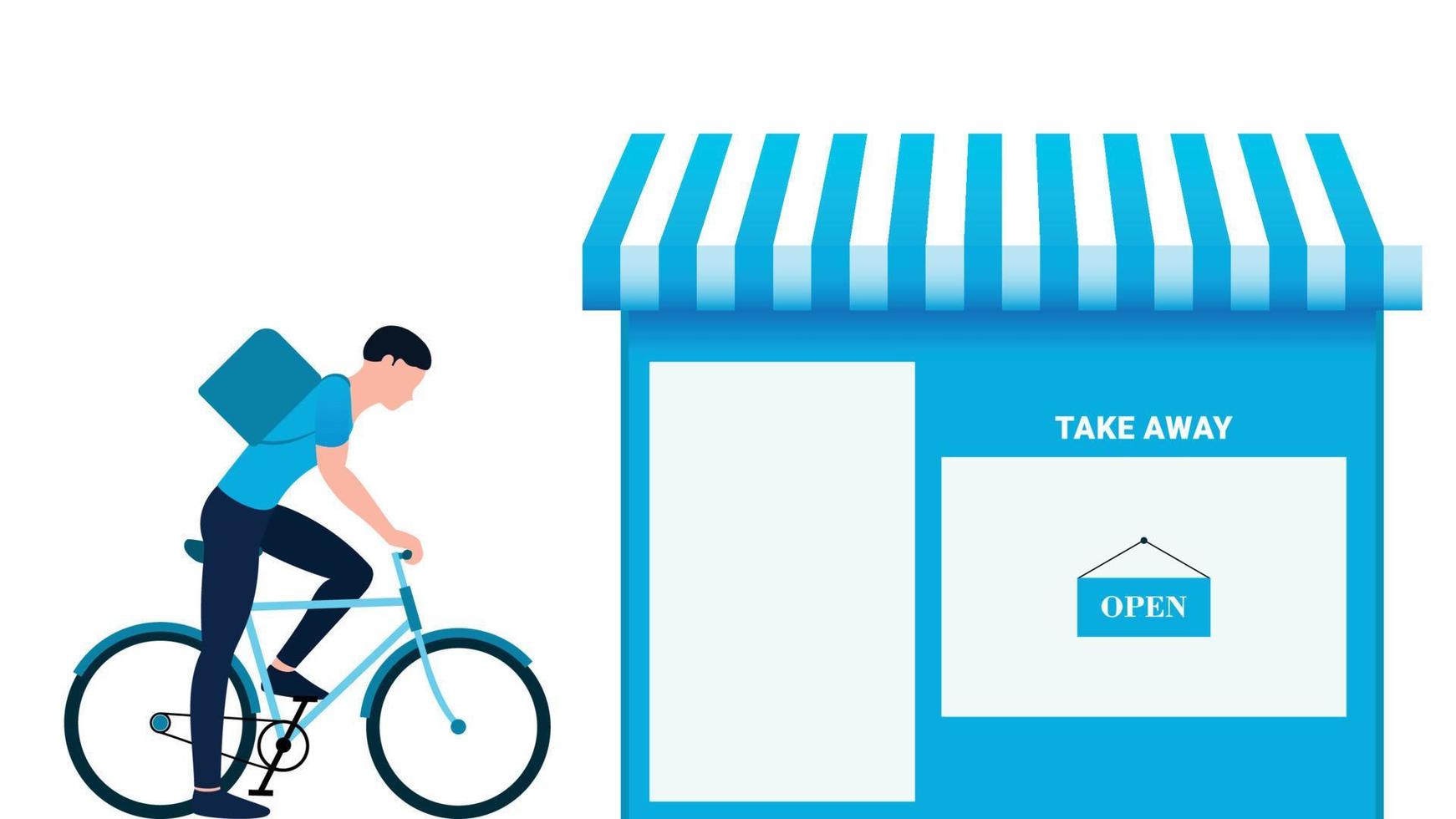 Food delivery and Take away concept flat character vector illustration