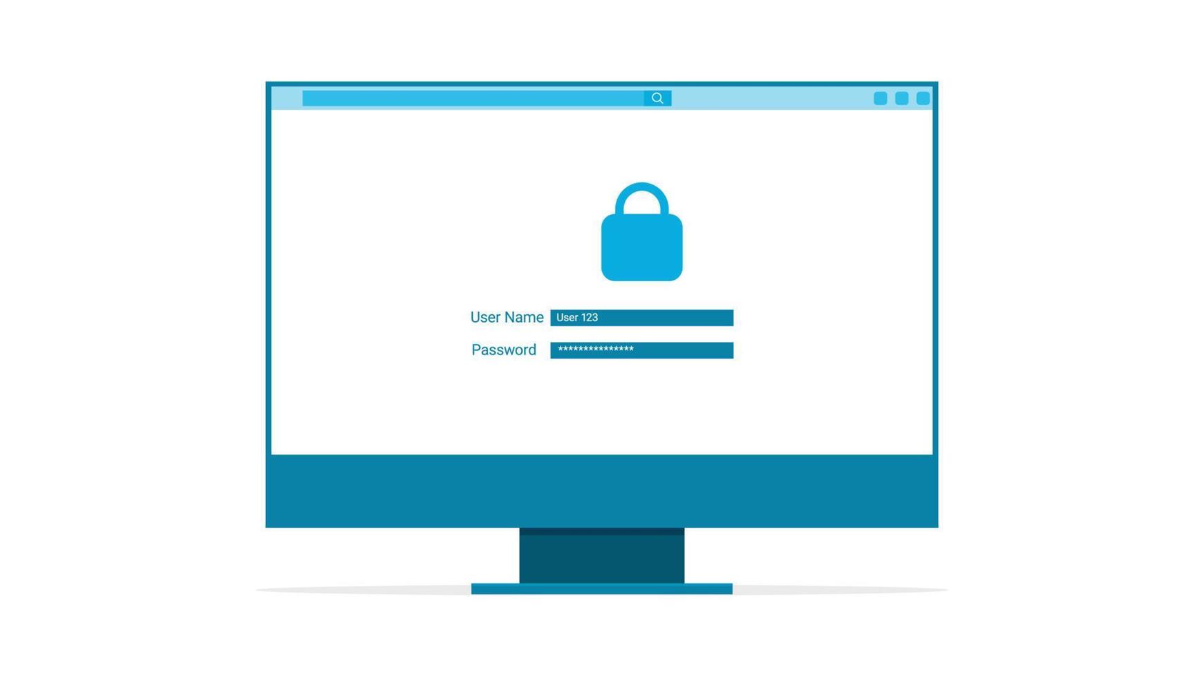 login screen flat vector illustration