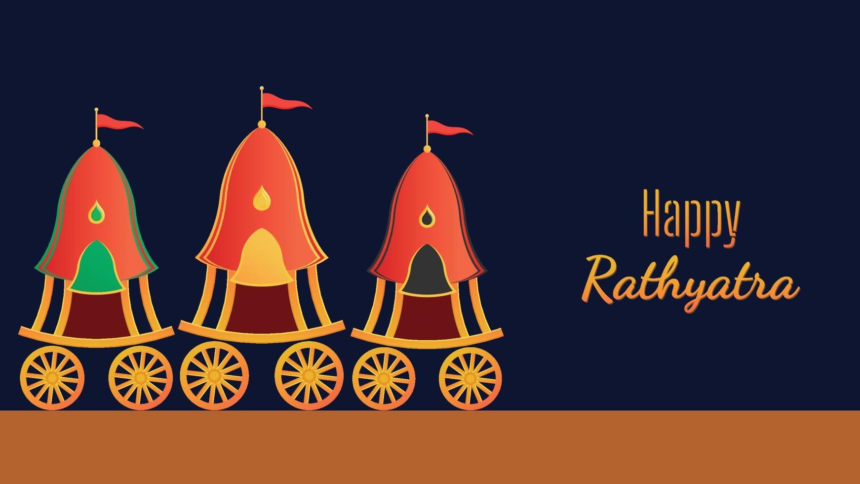 shri Jagannath puri rath yatra festival vector illustration.