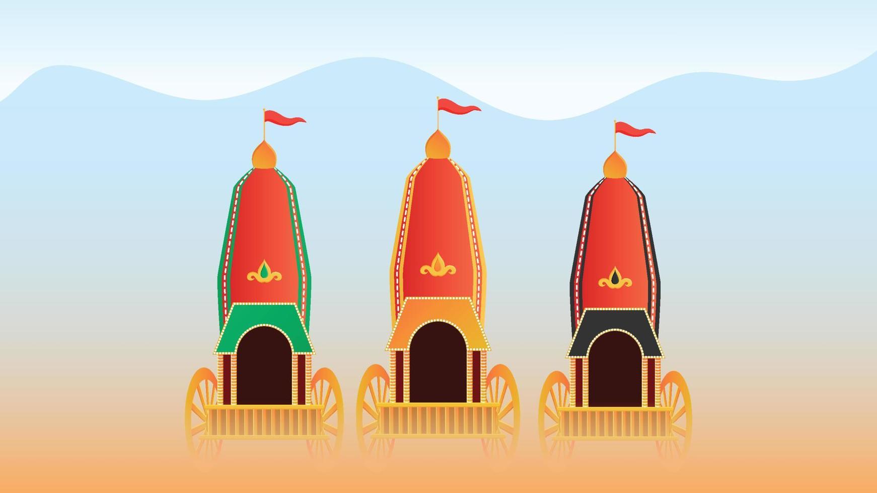 ilustración vectorial del festival shri jagannath puri rath yatra. vector