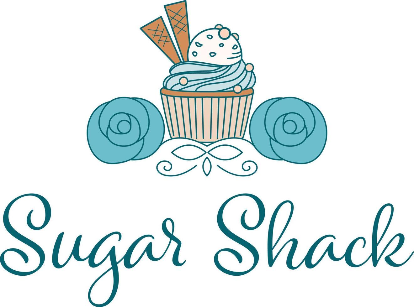 Vector logo design template. Cupcakes bakery icon. Sugar Shak cupcake logo design.