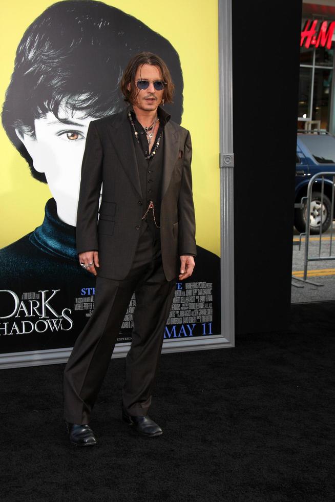 LOS ANGELES, MAY 7 - Johnny Depp arrives at the Dark Shadows, Los Angeles Premiere at Graumans Chinese Theater on May 7, 2012 in Los Angeles, CA photo