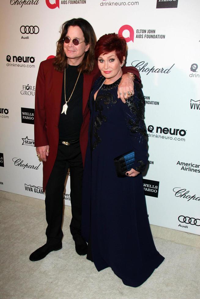 LOS ANGELES, FEB 22 - Ozzy Osbourne, Sharon Osbourne at the Elton John Oscar Party 2015 at the City Of West Hollywood Park on February 22, 2015 in West Hollywood, CA photo