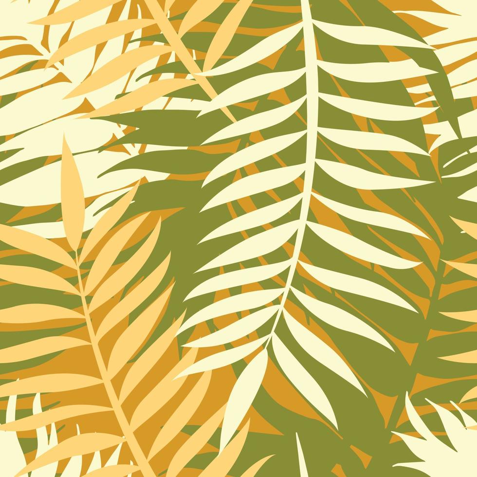 Beautiful tropical leaves branch  seamless pattern design. Tropical leaves background. Trendy Brazilian illustration. Spring and summer design for fabric, prints, wrapping paper and prints vector